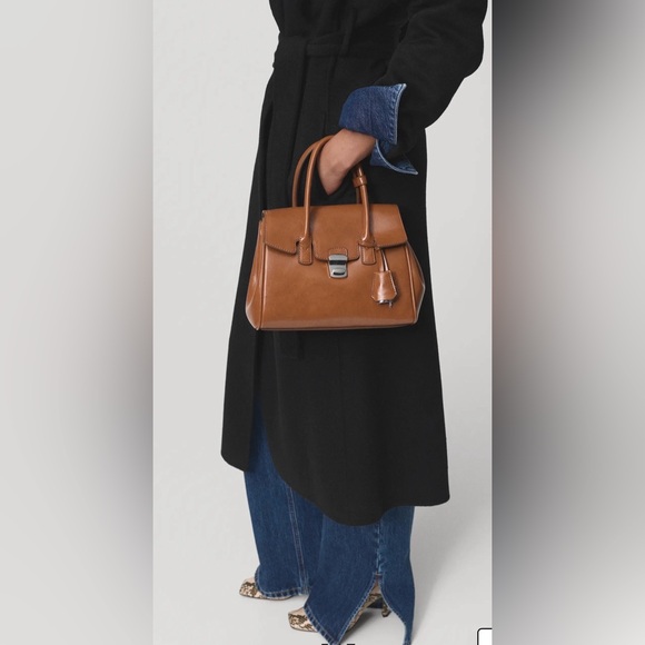 MANGO Wool Blend Belted Wrap Coat XXS Black NWOT - Picture 3 of 10